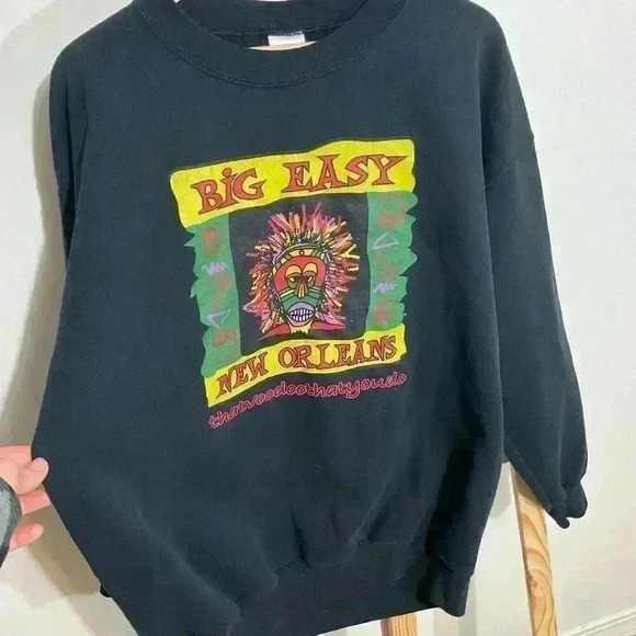 Gildan Sweaters - Gilden activewear heavyweight Crewneck, Big Easy New Orleans that voodoo that yo